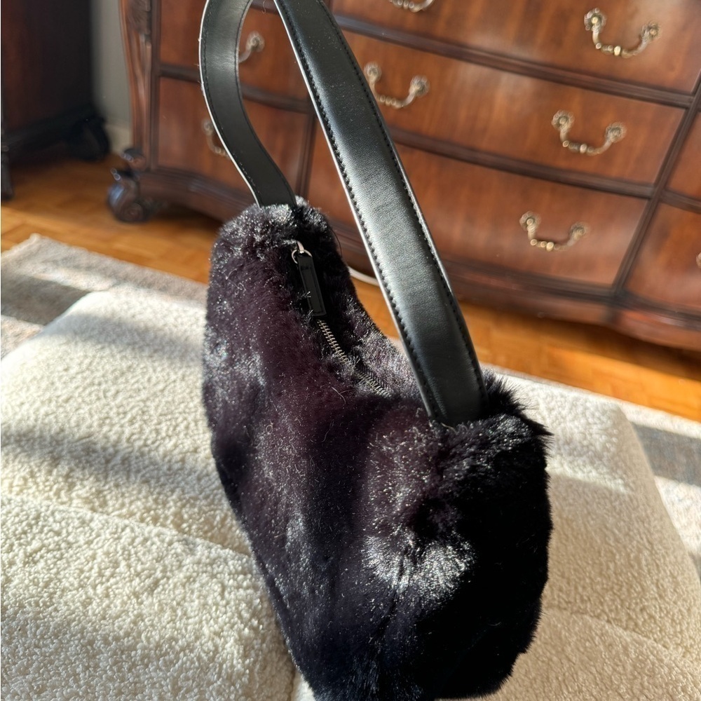 COPY - H&M fur black small purse